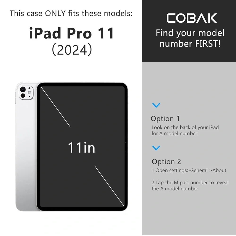 CoBak iPad Pro 11 Inch (M4) 2024 (5th Gen) Hard Back Shell Protective Case